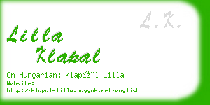 lilla klapal business card